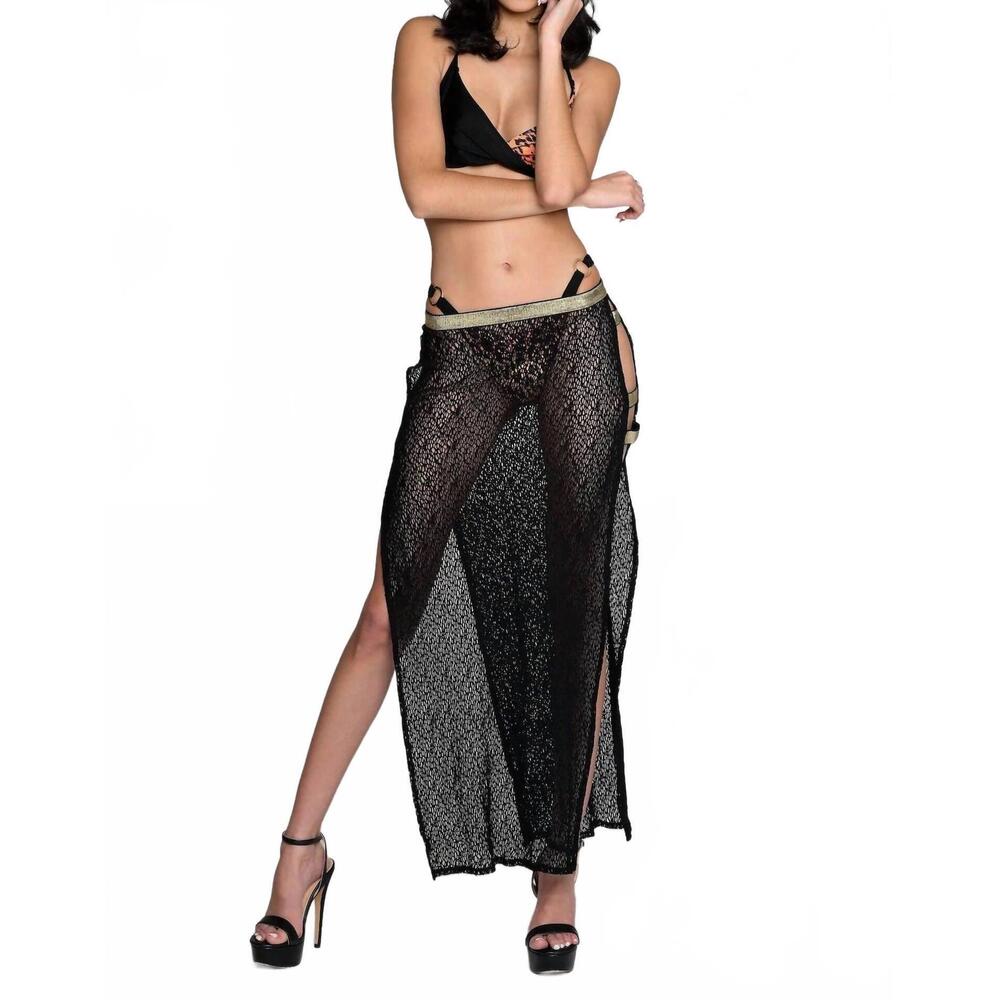 NEW BELLE D'AMOUR the tahiti cover-up skirt in black